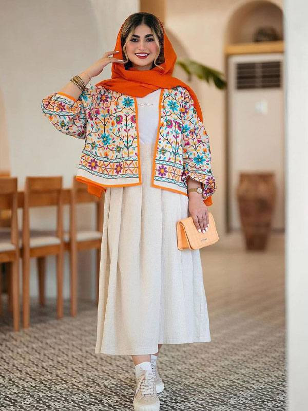 کت و دامن زنانه مجلسی لینن