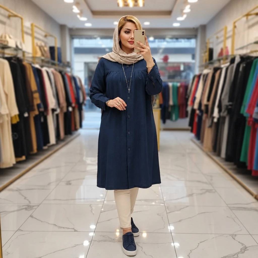 مانتو بلند زنانه اسپرت شانتون زیپی