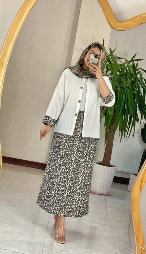 شومیز دامن زنانه مجلسی سوفیا زنبوری و کراش چاپی