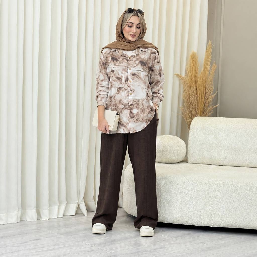 ست مانتو و شلوار زنانه اسپرت گازوییلی و شانتون