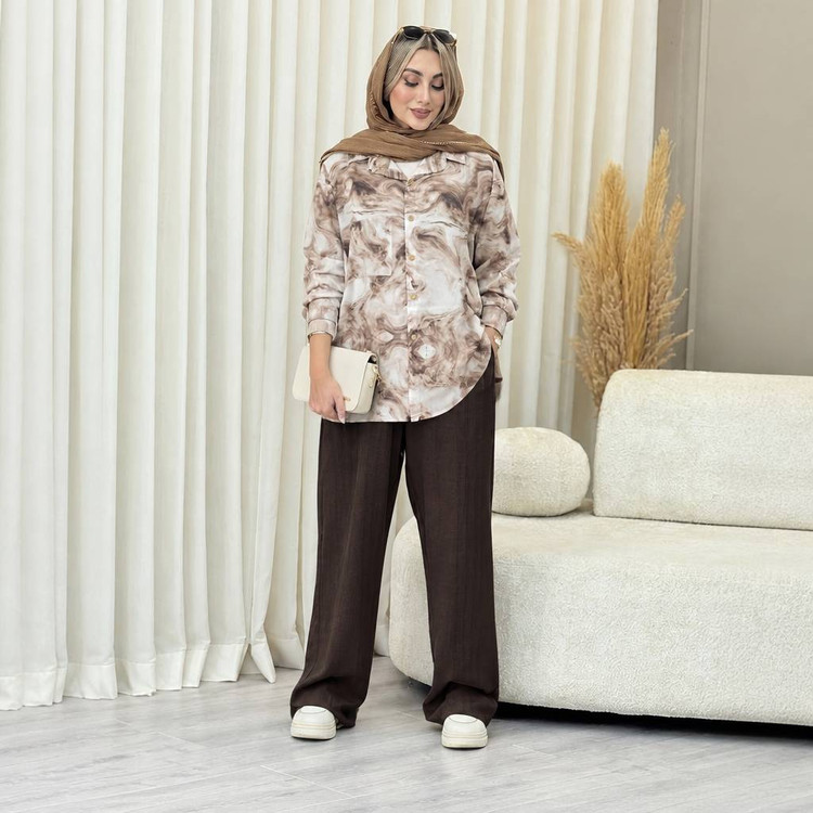 ست مانتو و شلوار زنانه اسپرت گازوییلی و شانتون