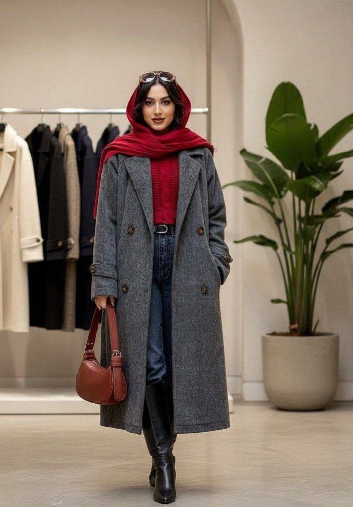 پالتو زنانه مجلسی فوتر جناقی