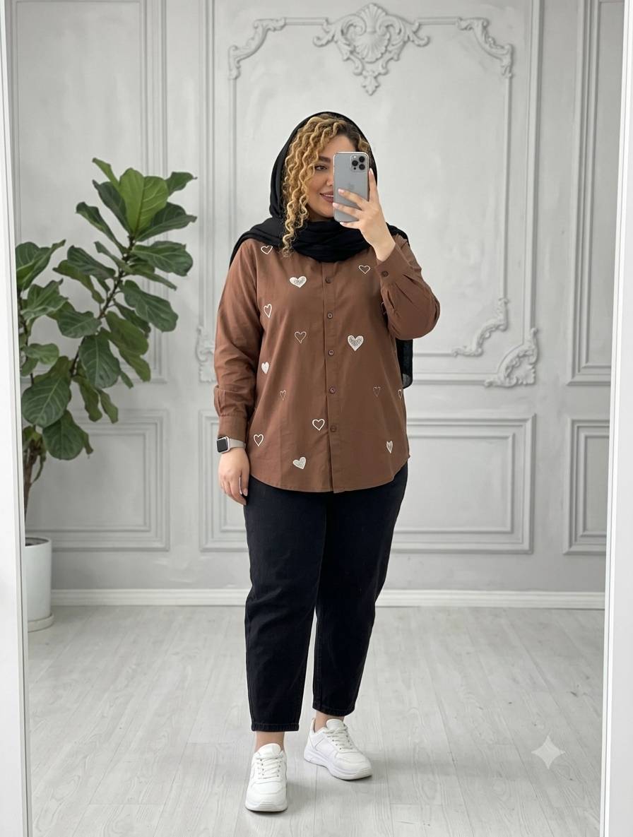 شومیز زنانه اسپرت لینن نچرال